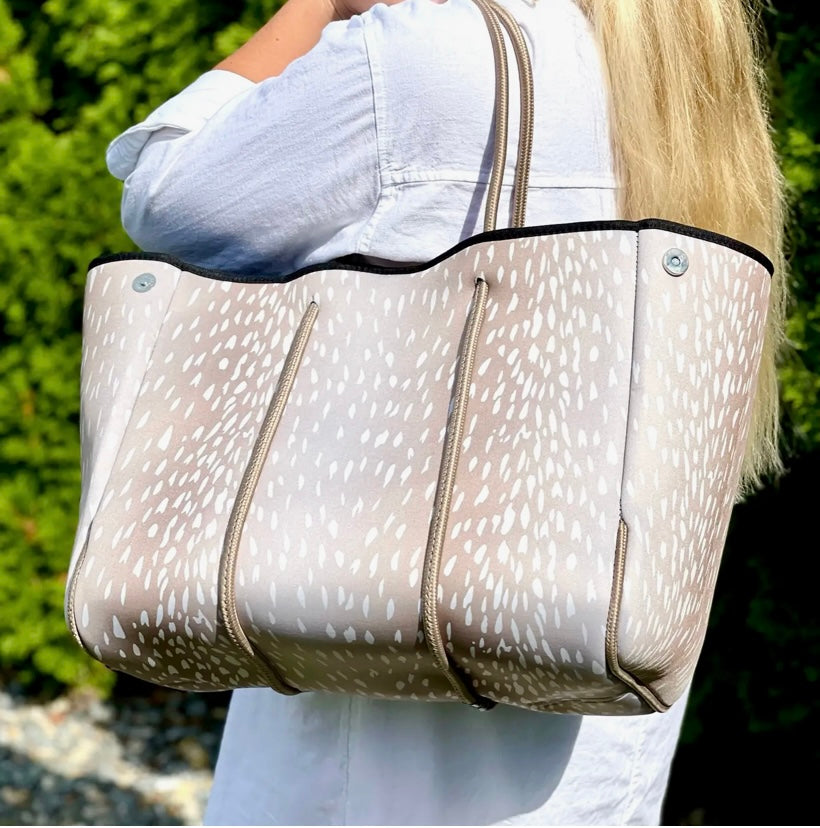 Babs + Birdie Aniella Champagne Fawn Neoprene Tote