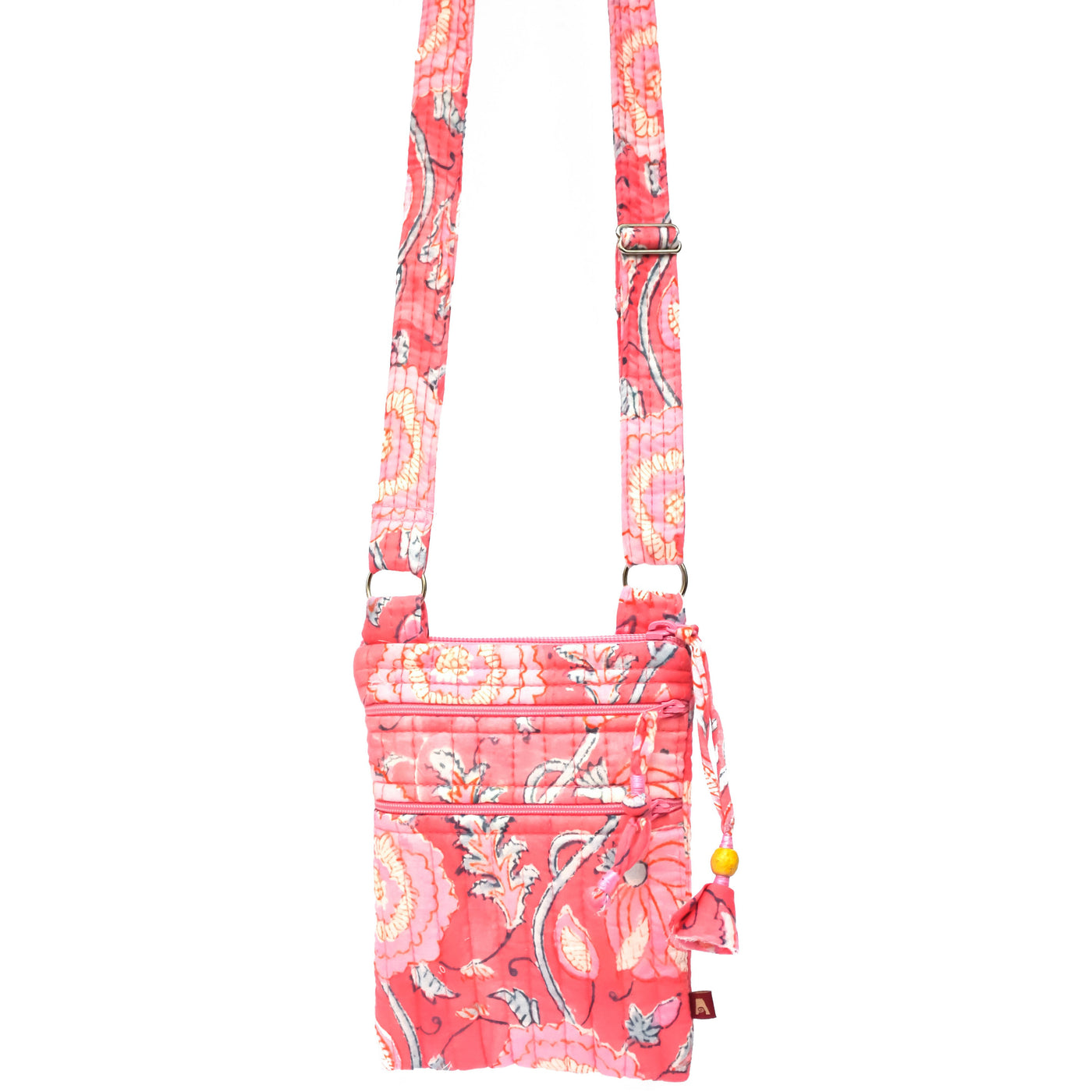 Coral Floral Quilted Hipster Bag - Smockingbird's