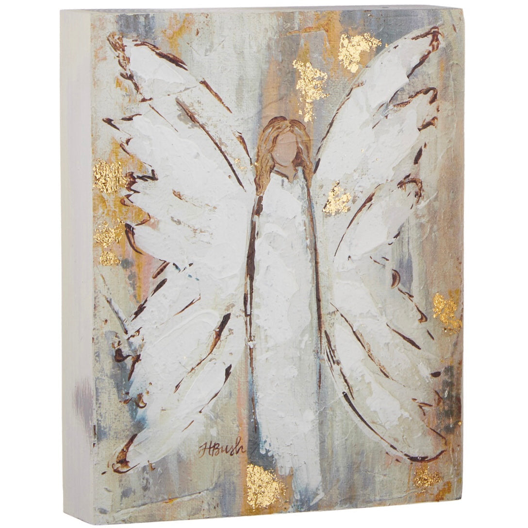 Angel Block Wall Art White Dress - Smockingbird's Unique Gifts