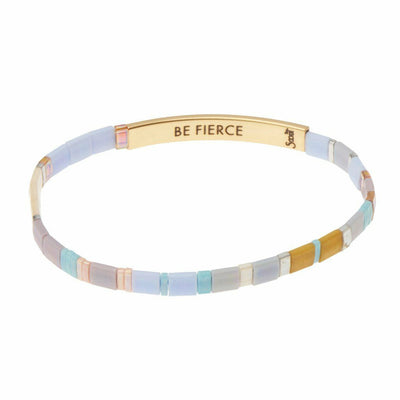 "Be Fierce" Good Karma Miyuki Bracelet in Gold - Smockingbird's Unique Gifts
