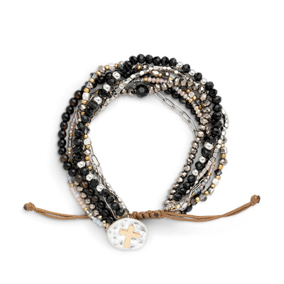 Beaded Prayer Bracelet Black - Smockingbird's Unique Gifts