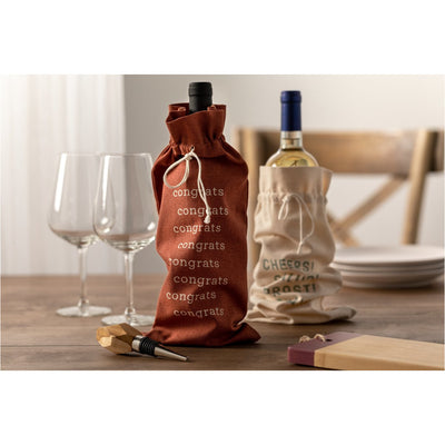 Demdaco Congrats Wine Bottle Bag and Stopper - Smockingbird's