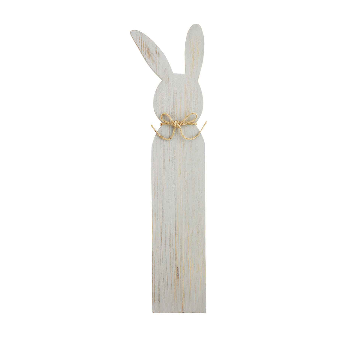 Small Gray Wood Bunny Plank Decor
