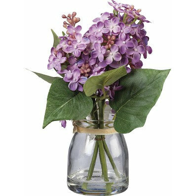 Artificial Purple Lilac in Glass Jar