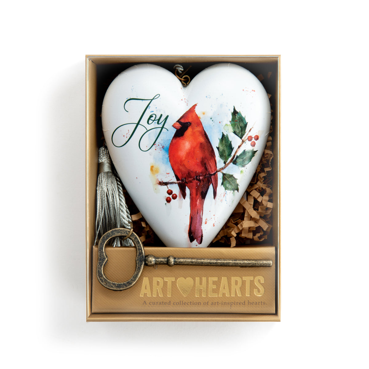 Joy Christmas Card Art Heart - Smockingbird's Unique Gifts