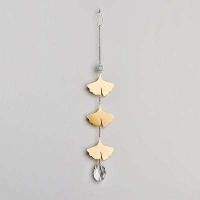 Leaf motif and amazonite suncatcher - Smockingbird's Unique Gifts