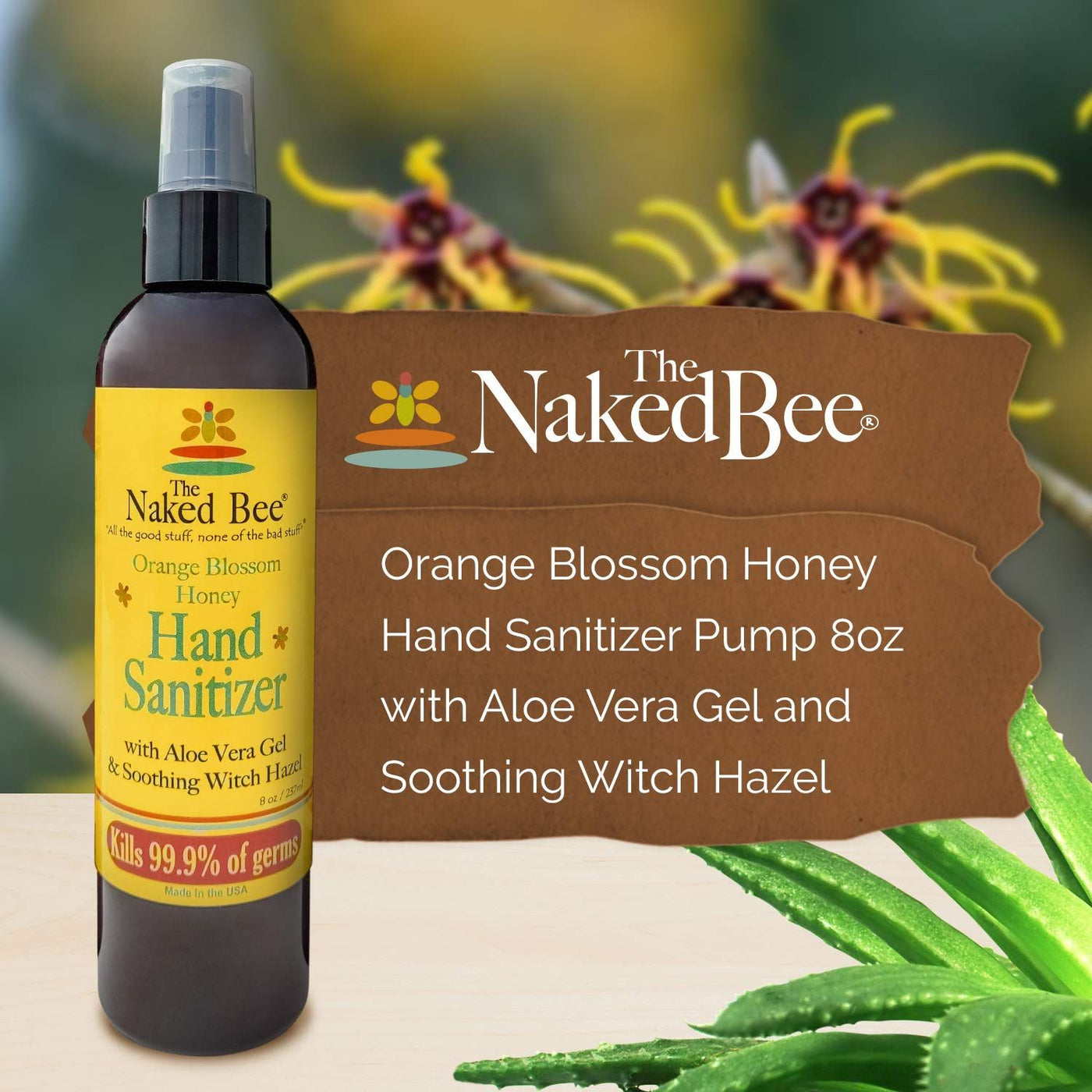 Naked Bee Orange Blossom Honey Hand Sanitizer - Smockingbird's