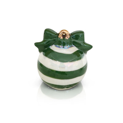 Nora Fleming "Deck the Halls" Green Stripe Ornament Mini - Smockingbird's Unique Gifts