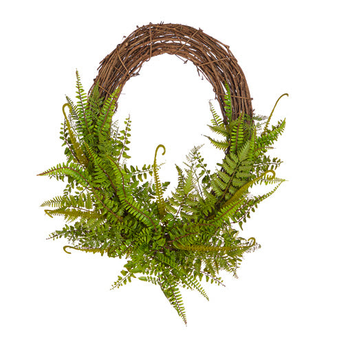 Oval Mixed Fern Wreath - Smockingbird's Unique Gifts