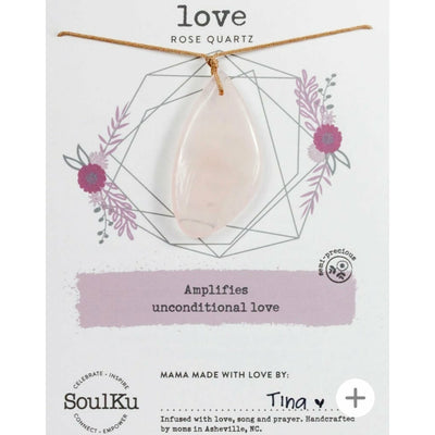 Rose Quartz Touchstone Necklace for Love - Smockingbird's Unique Gifts