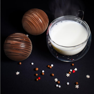 Salted Caramel Classic Hot Chocolate Cocoa Bombe with Milk - Smockingbird's Unique Gifts