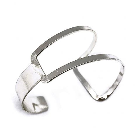 Silver-plate Asymmetric Cuff Bracelet - Smockingbird's Unique Gifts