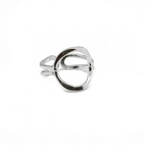 Silver Plate Ring with Circle Design