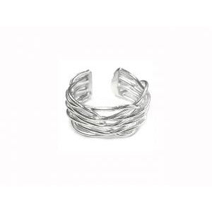 Silver-plate Ring with Woven Bands - Smockingbird's Unique gifts