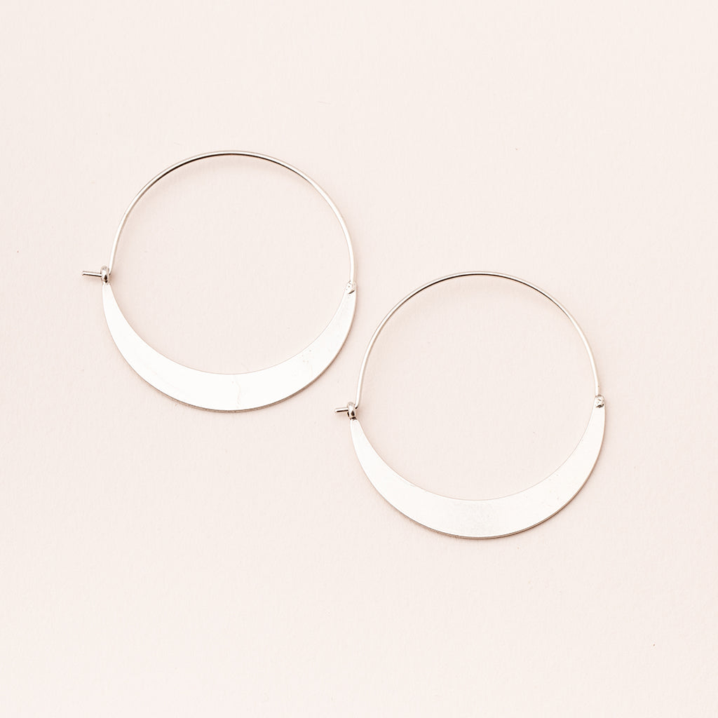 Sterling silver crescent hoop earrings - Smockingbird's Unique Gifts